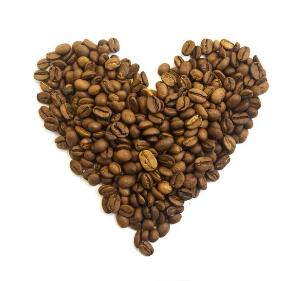 stock image Heart from coffee beans