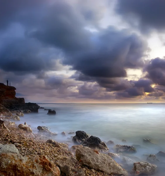 Deniz günbatımı üzerinde Kırım — Stok fotoğraf