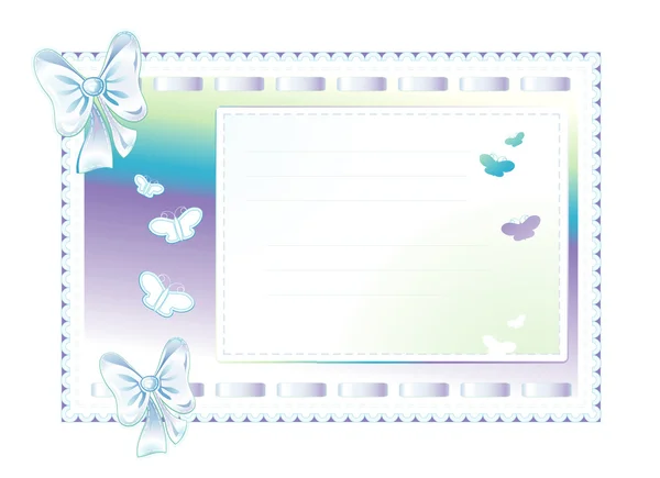 蓝色框架用布做的蝴蝶结 — 图库矢量图片