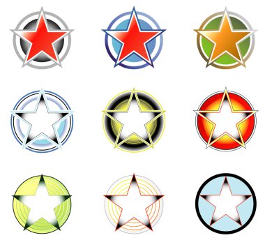 Set of logos: star and circle form 2 clipart