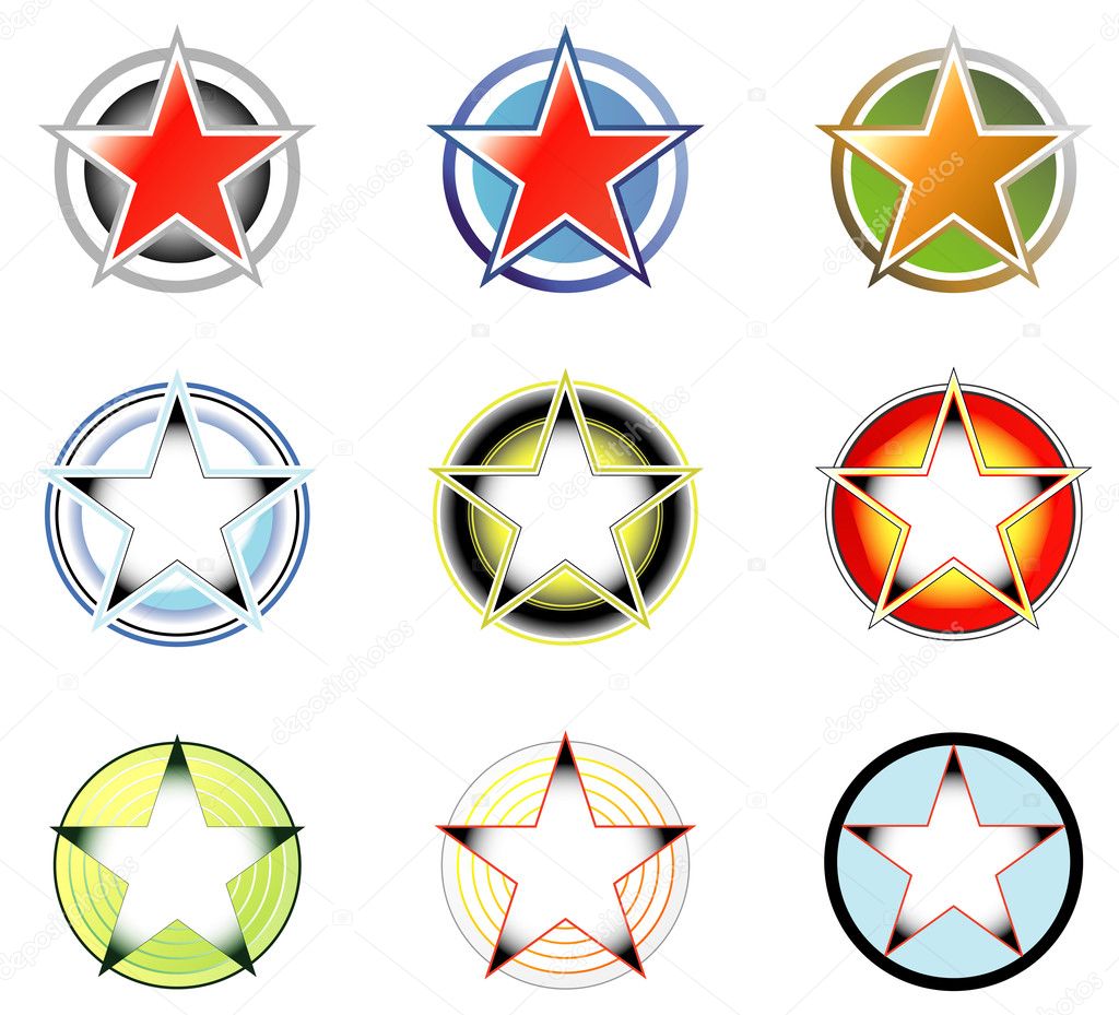 Set of logos: star and circle form 2