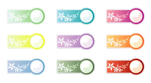 Set of labels, isolated on White background. Flowers — Stock Vector
