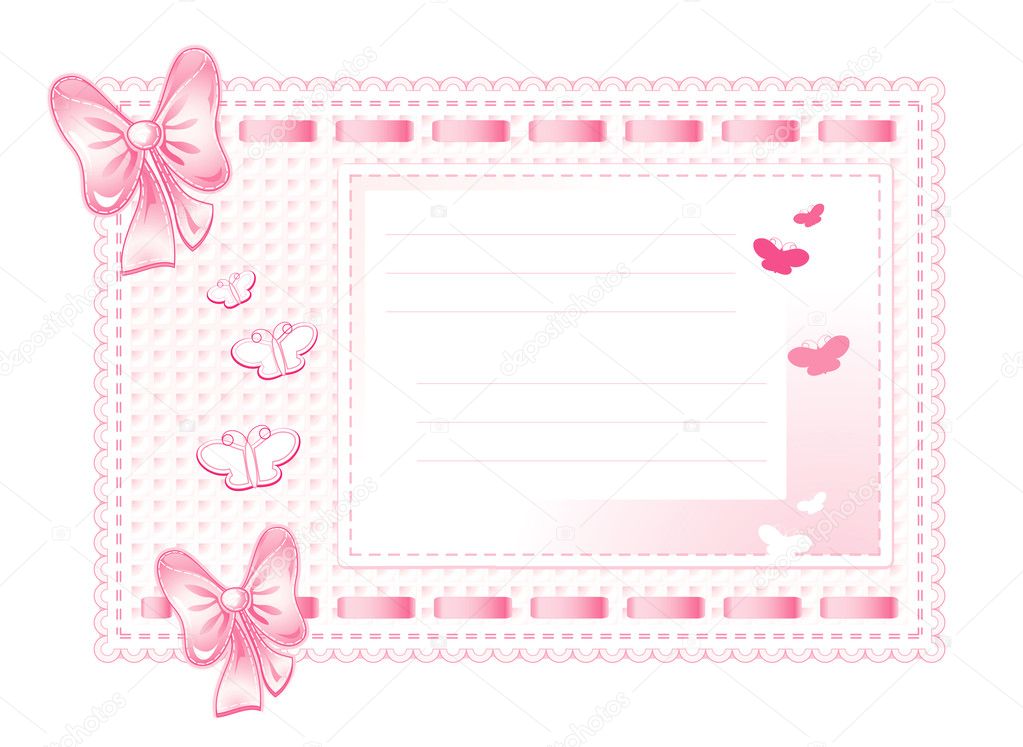 Pink framework made of cloth with bows