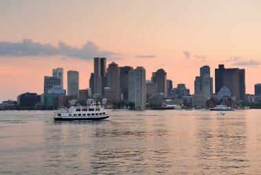 Boston downtown günbatımı