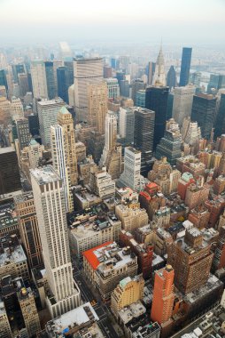 New York'un manhattan skyline havadan görünümü