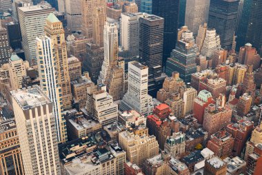 New York'un manhattan skyline havadan görünümü