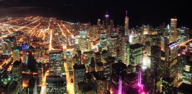 Chicago gece görünümü panorama