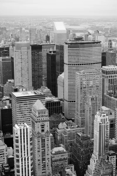 stock image Manhattan skyline with New York City skyscrapers in black and wh