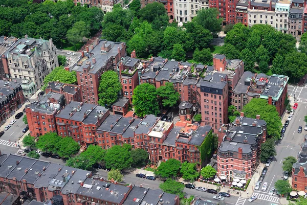 stock image Boston aerial view