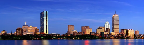 Boston Nacht Szenenpanorama — Stockfoto