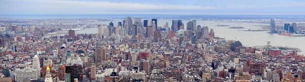 New york city manhattan centrum wolkenkrabbers panorama — Stockfoto