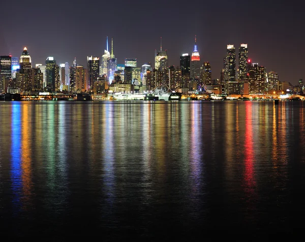 New York City Manhattan Midtown panorama v noci — Stock fotografie
