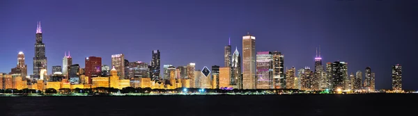 Chicago-Nachtpanorama — Stockfoto