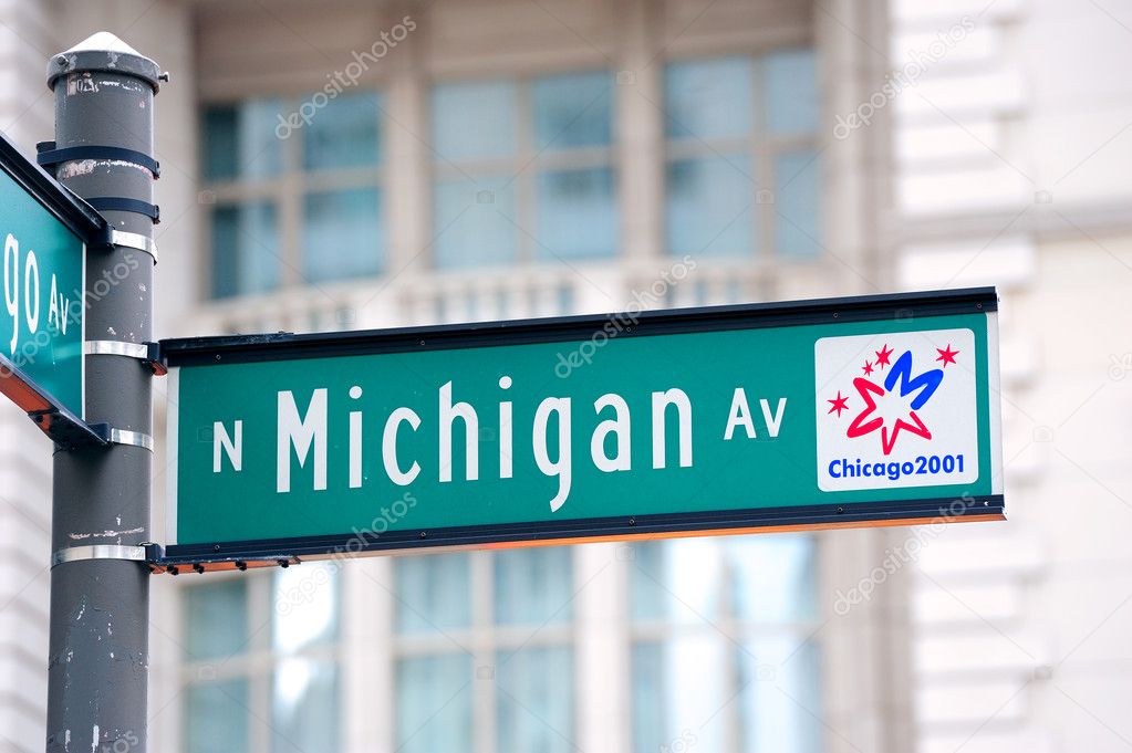 Chicago street road sign