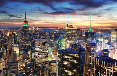 New York City sunset clipart