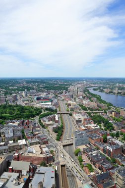 Boston şehir havadan görünümü