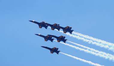 US Navy Blue Angels Delta Formation on Jones Beach Air Show clipart