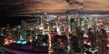 Chicago urban skyline panorama clipart