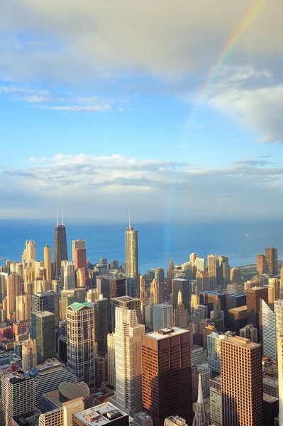 stock image Chicago skyline at sunset