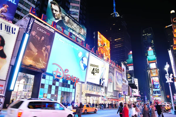 Πόλη της Νέας Υόρκης στο Μανχάταν χρόνο πλατεία νύχτα — Φωτογραφία Αρχείου