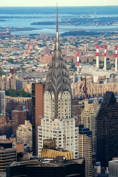 stock image New York City Manhattan aerial view with Chrysler Building