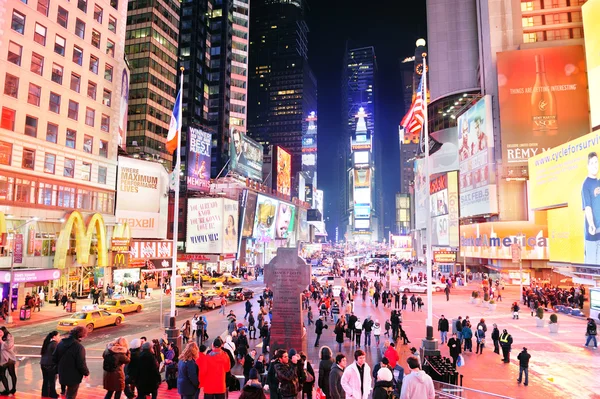 New Yorku manhattan čas náměstí noc — Stock fotografie
