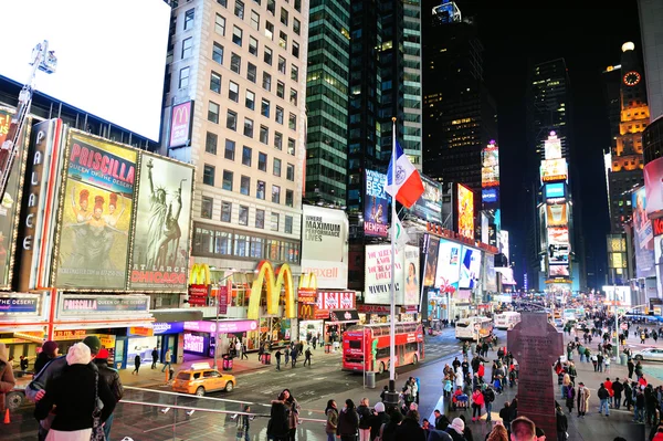 New Yorks manhattan time square natt — Stockfoto