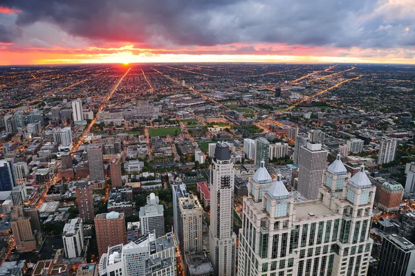 芝加哥日落 — 图库照片