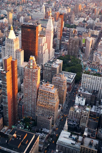 New York City Manhattan street aerial view — Stock Photo, Image