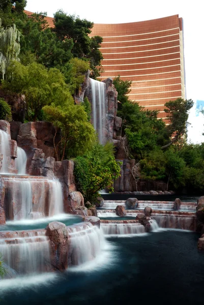 stock image Waterfall and Wynn Hotel, Las Vegas