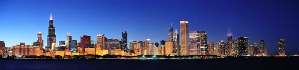 Chicago noc panorama — Zdjęcie stockowe