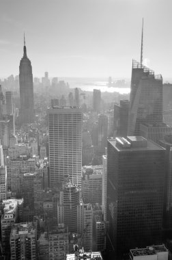 New york şehir silüeti siyah ve beyaz