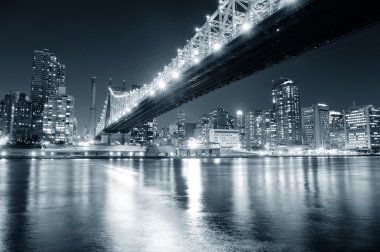 New York City night panorama clipart