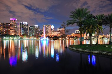 Orlando downtown dusk clipart