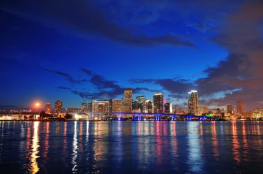 Miami night scene clipart