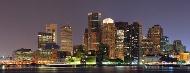 Boston night panorama clipart