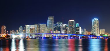 Miami night scene clipart