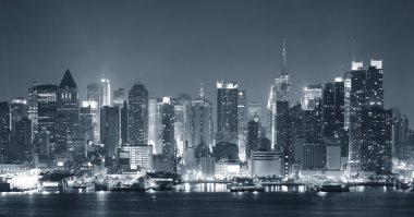 New york city nigth siyah ve beyaz