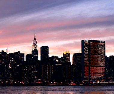 New York'un manhattan midtown siluet