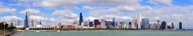 Chicago skyline over Lake Michigan clipart