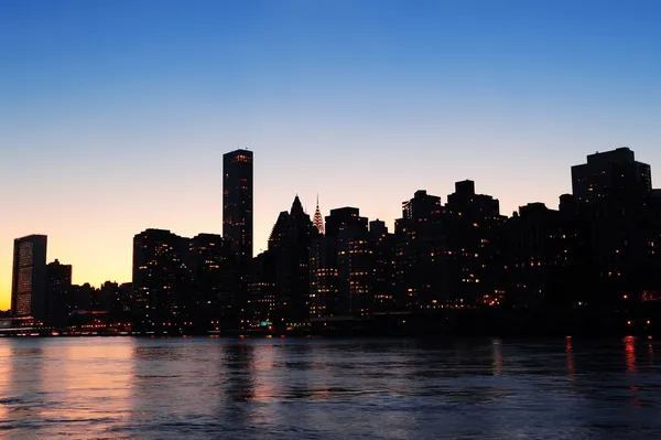 Silhouette der Stadt New York — Stockfoto