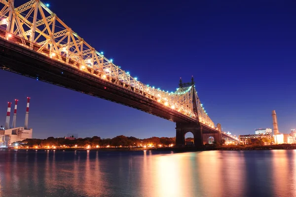 Puente de Queensboro noche —  Fotos de Stock