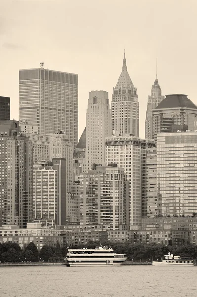 New Yorku manhattan černé a bílé — Stock fotografie