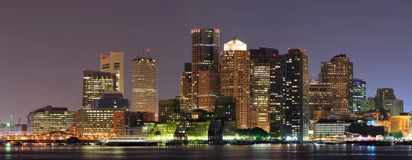 Boston noc panorama — Zdjęcie stockowe