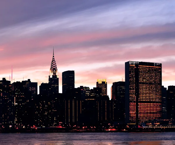 Нью-Йорка Манхеттен midtown силует — стокове фото