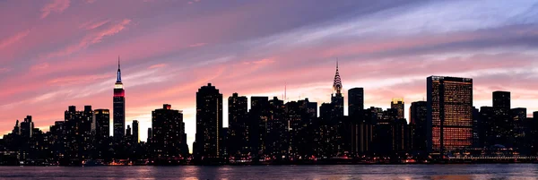New Yorkban manhattan naplemente panoráma — Stock Fotó
