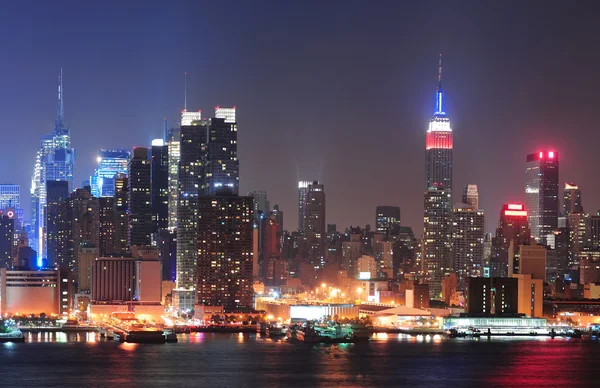 纽约曼哈顿中城天际线 免版税图库图片