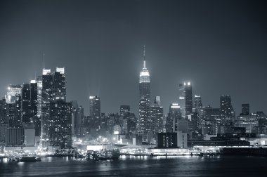 New York'un manhattan siyah ve beyaz