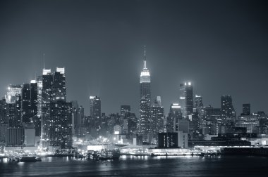 New York City Manhattan black and white clipart