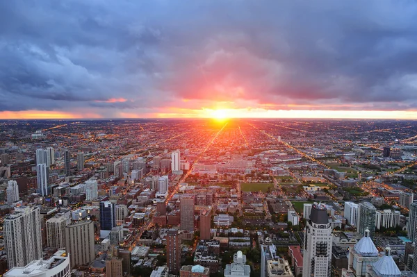 芝加哥日落 — 图库照片